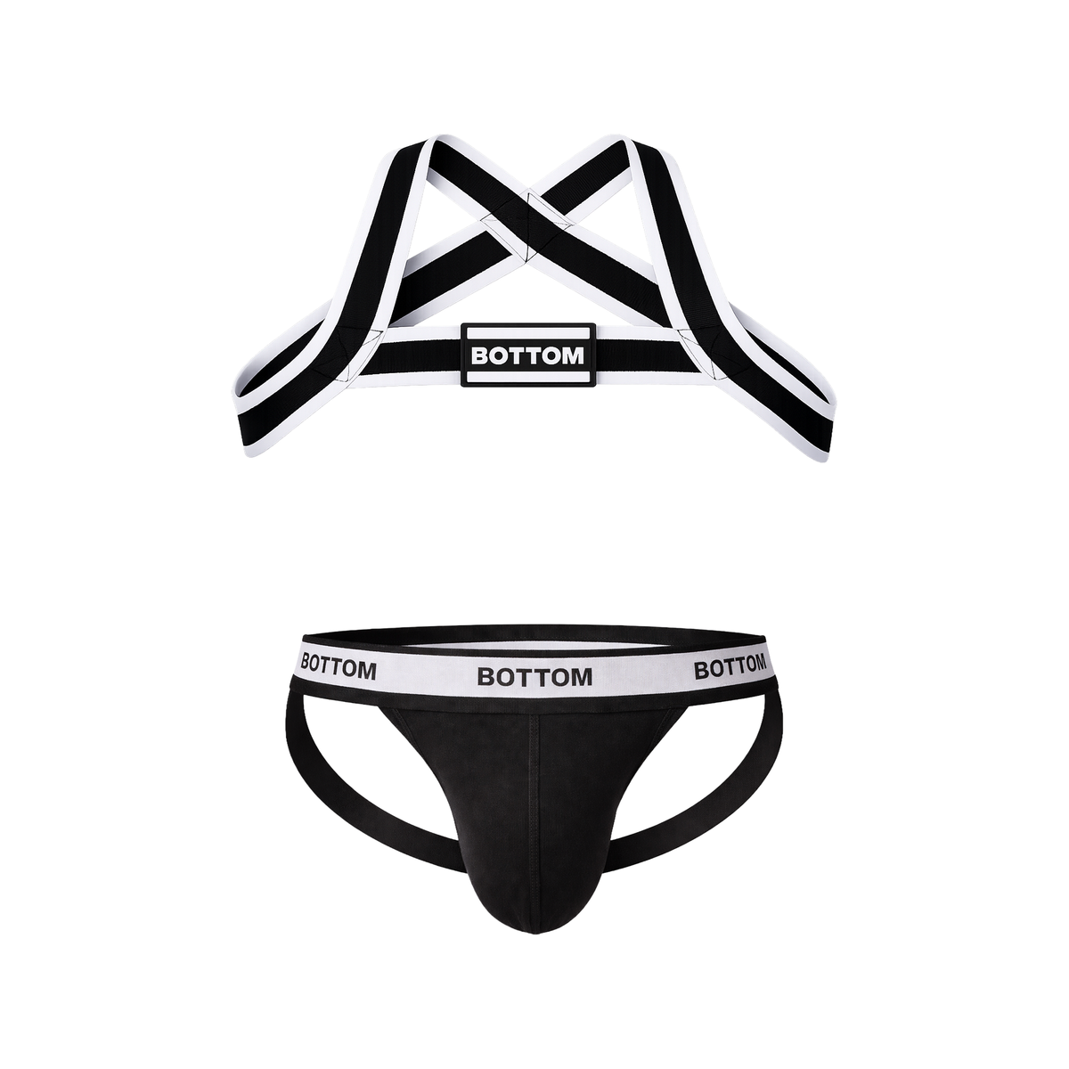 Barcode Berlin BOTTOM Multipack 1x Jockstrap Black + 1x Harness Black-White