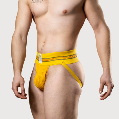 MM Sports The Original No. 10 Swimmer/Jogger Jockstrap 3 inch Yellow